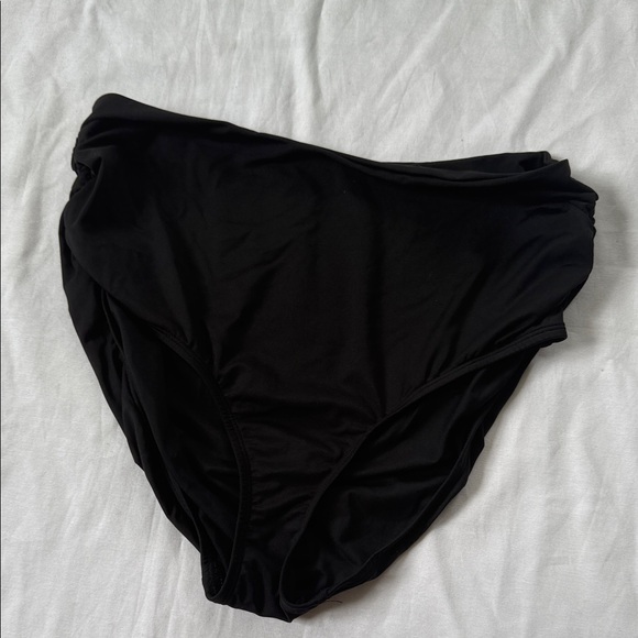 Anne Cole Black High-Waisted Bikini Bottom - Picture 1 of 3